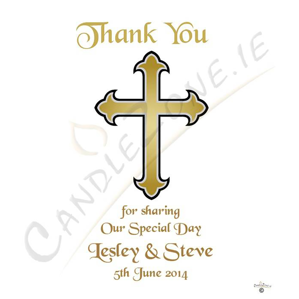 Personalised Wedding Candles - Two Shall Become One Gold