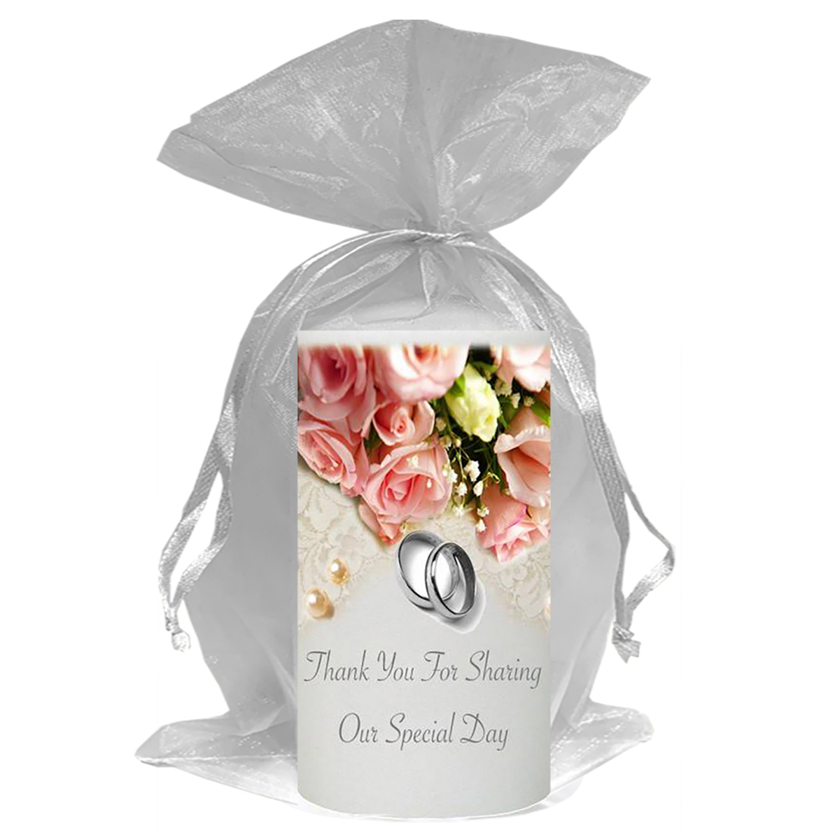 Personalised Wedding Candles - Flower Range Pearl