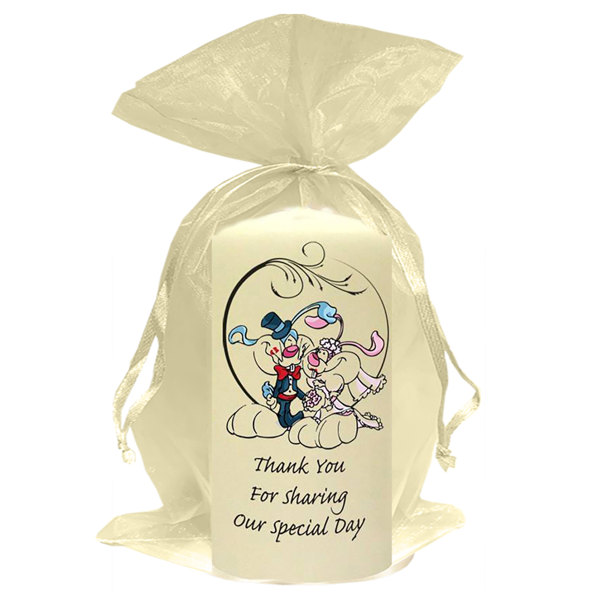 Personalised Wedding Candles - Bunny Love