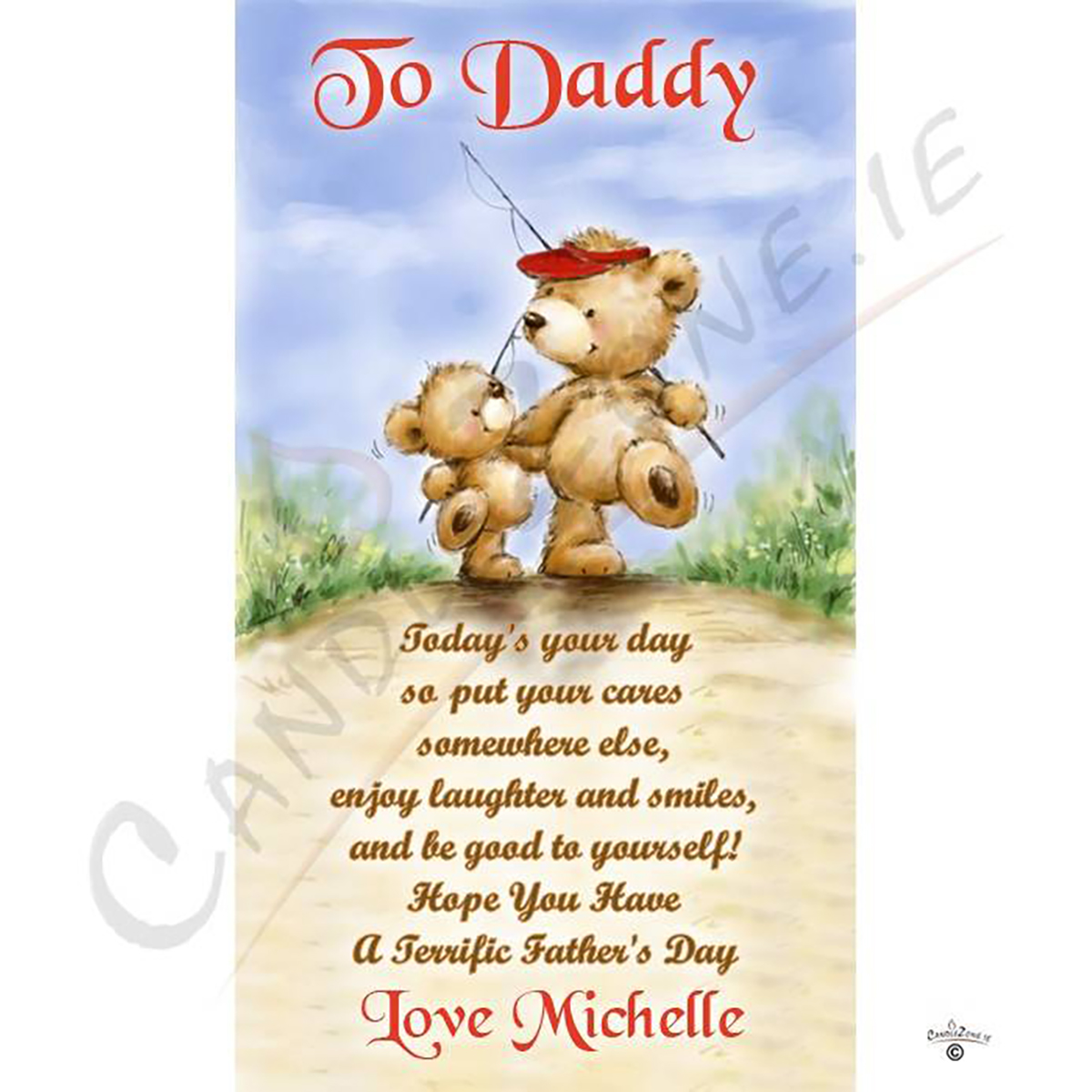 Personalised Fathers Day Gift Candle - Little & Large Bear