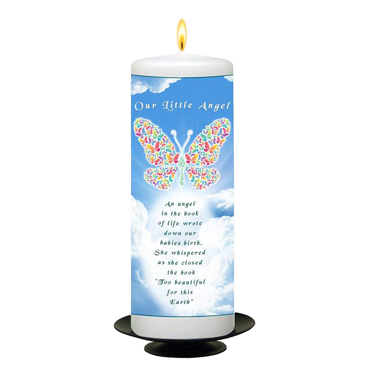 Personalised Remembrance Candle - Little Angel Butterfly In Sky