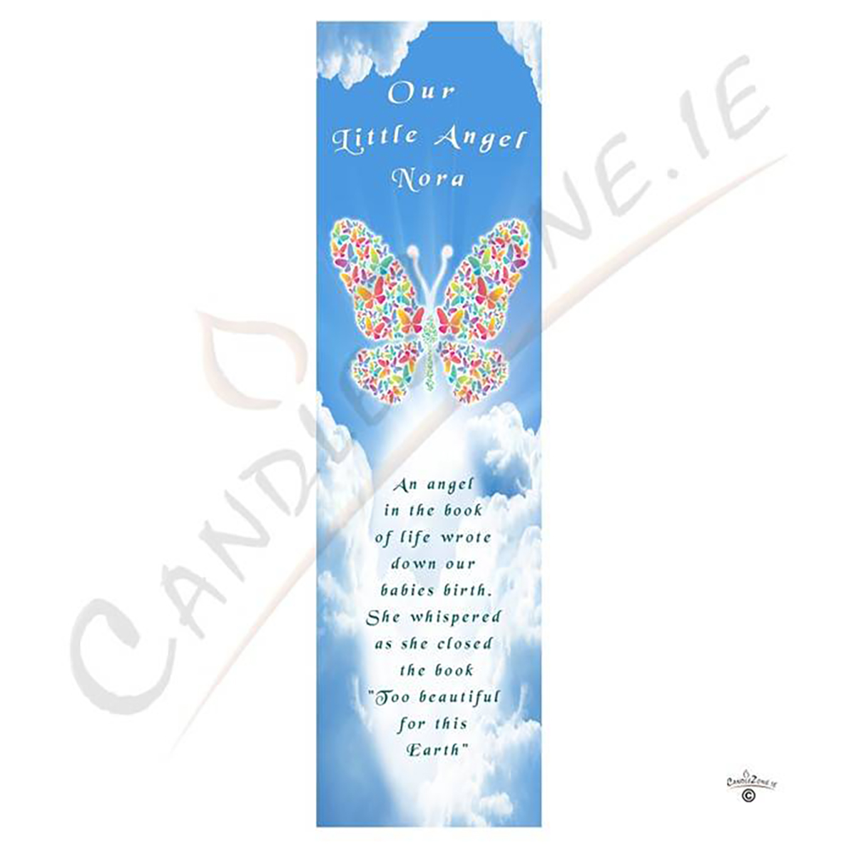 Personalised Remembrance Candle - Little Angel Butterfly In Sky