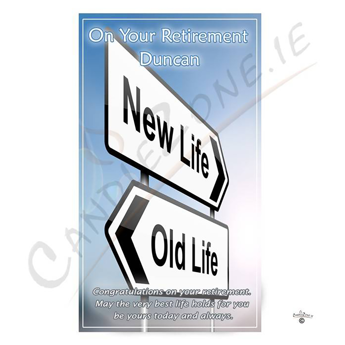 Personalsied Retirement Candle Gift - Life Sign