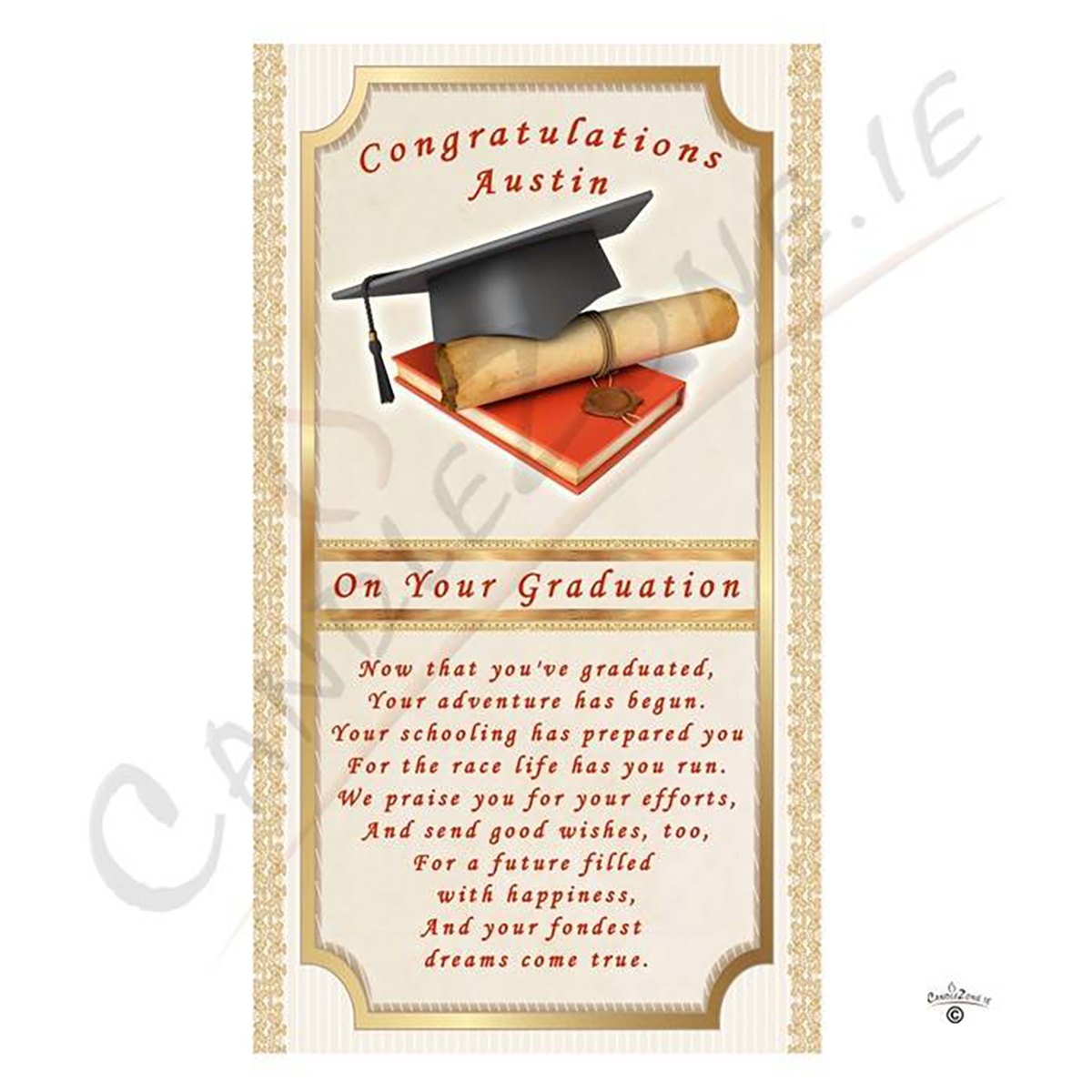 Personalised Graduation Candle Gift - Cap Scroll & Book