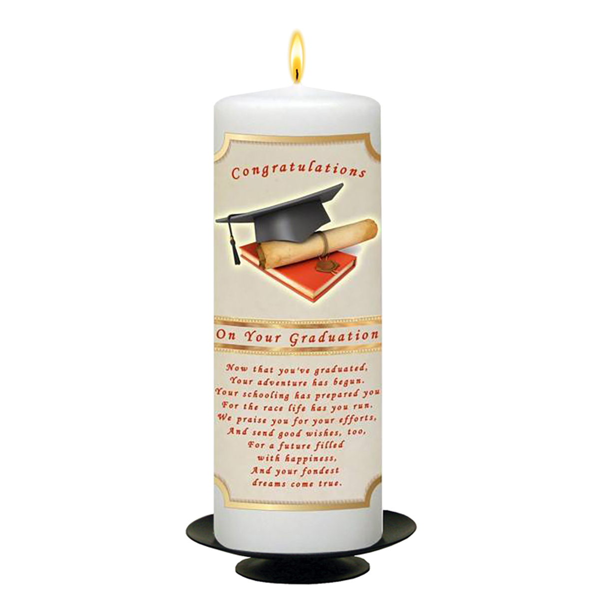 Personalised Graduation Candle Gift - Cap Scroll & Book