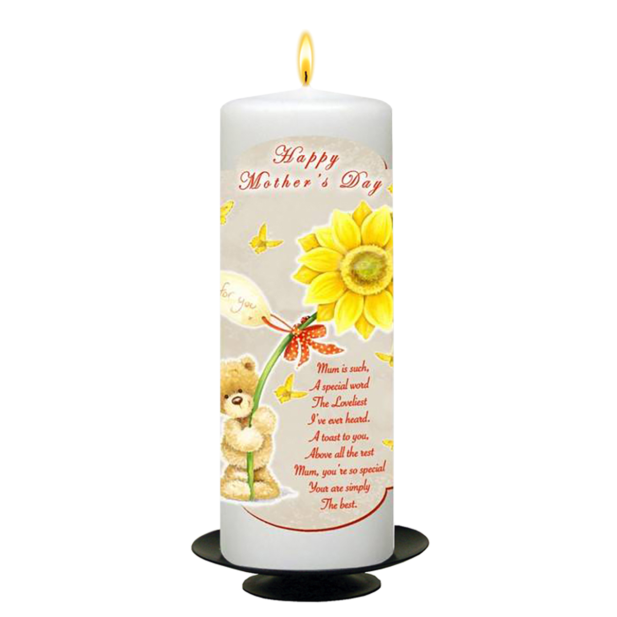 Personalised Mothers Day Candle Gift - Sunflower