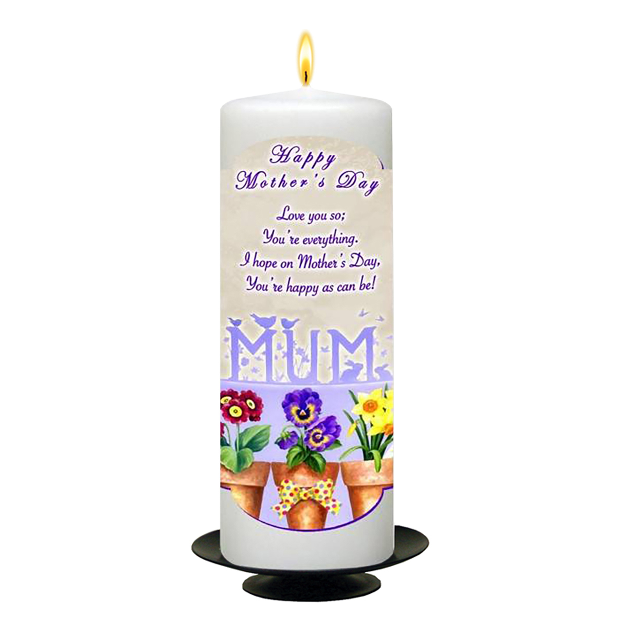 Personalised Mothers Day Candle Gift - Flower Pots