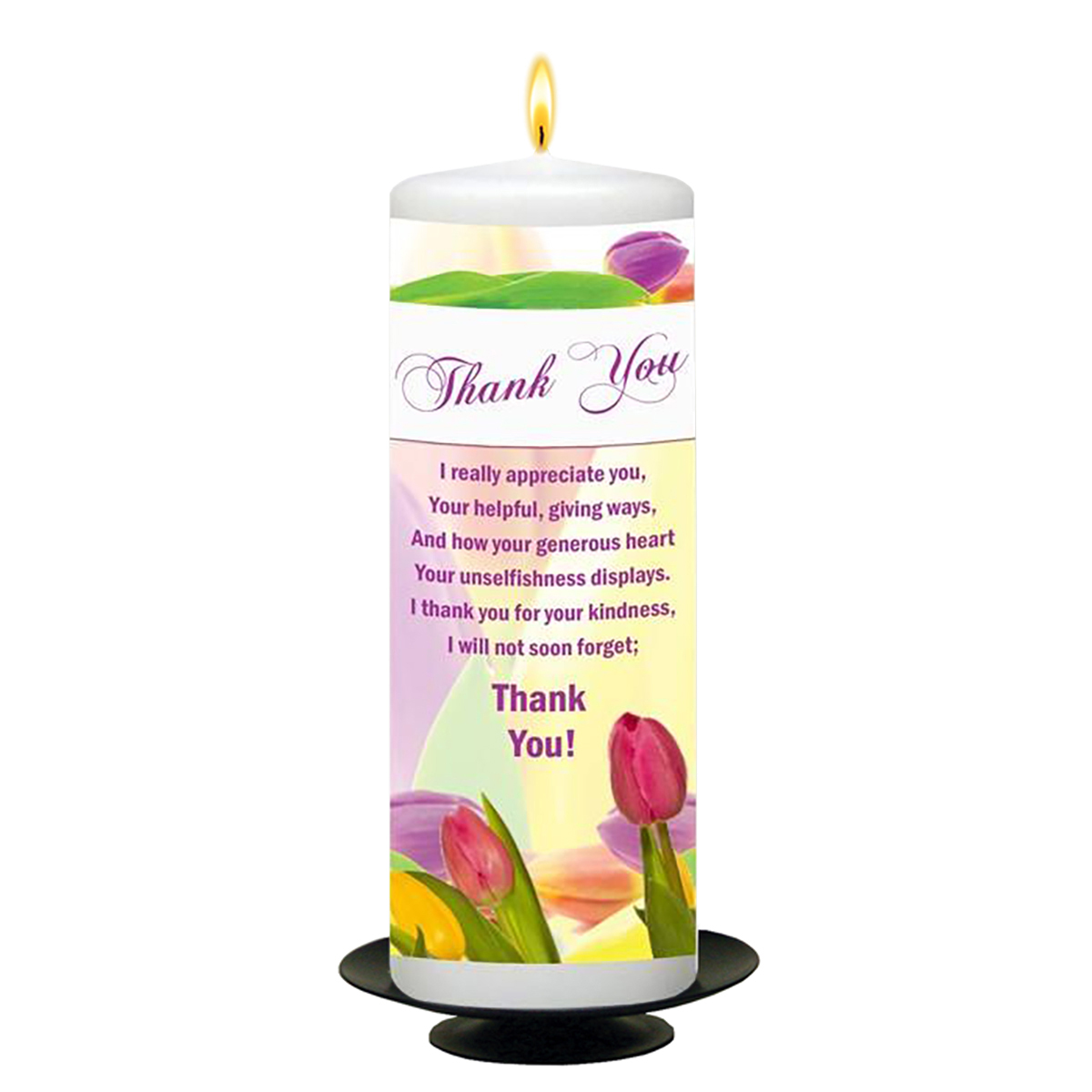 Personalised Thank you Candle Gift - Tulips