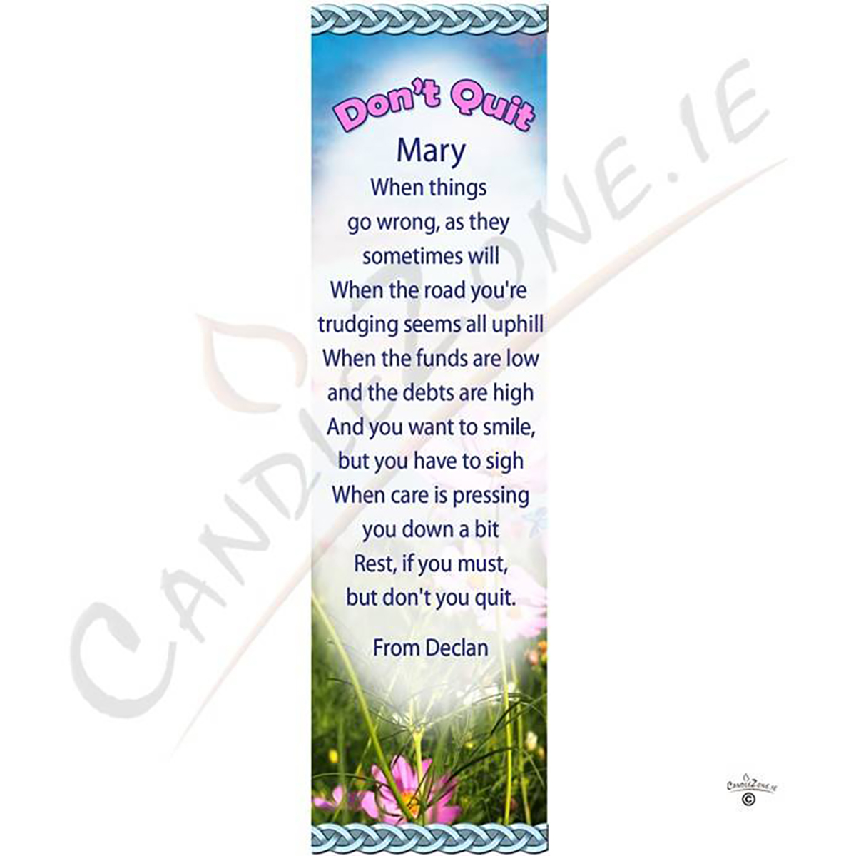 Personalsied Inspirational Candle Gift - Butterfly Dont Quit