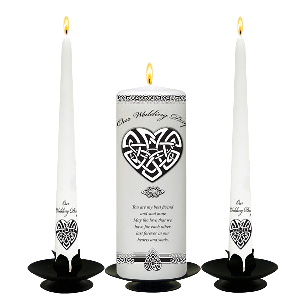 Personalised Wedding Candles - Infinity Heart Silver