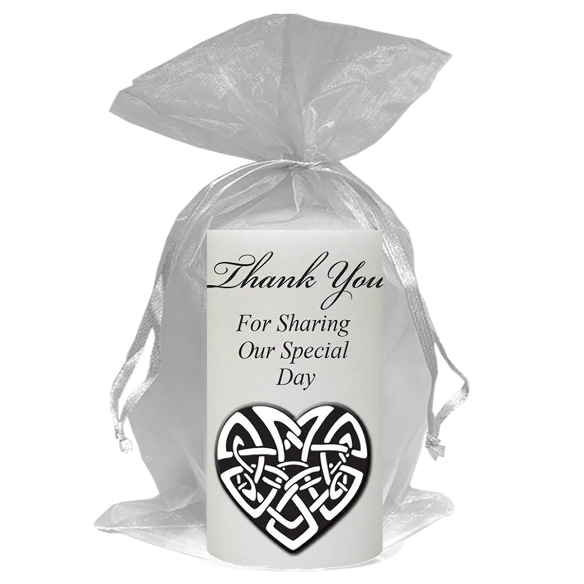 Personalised Wedding Candles - Infinity Heart Silver