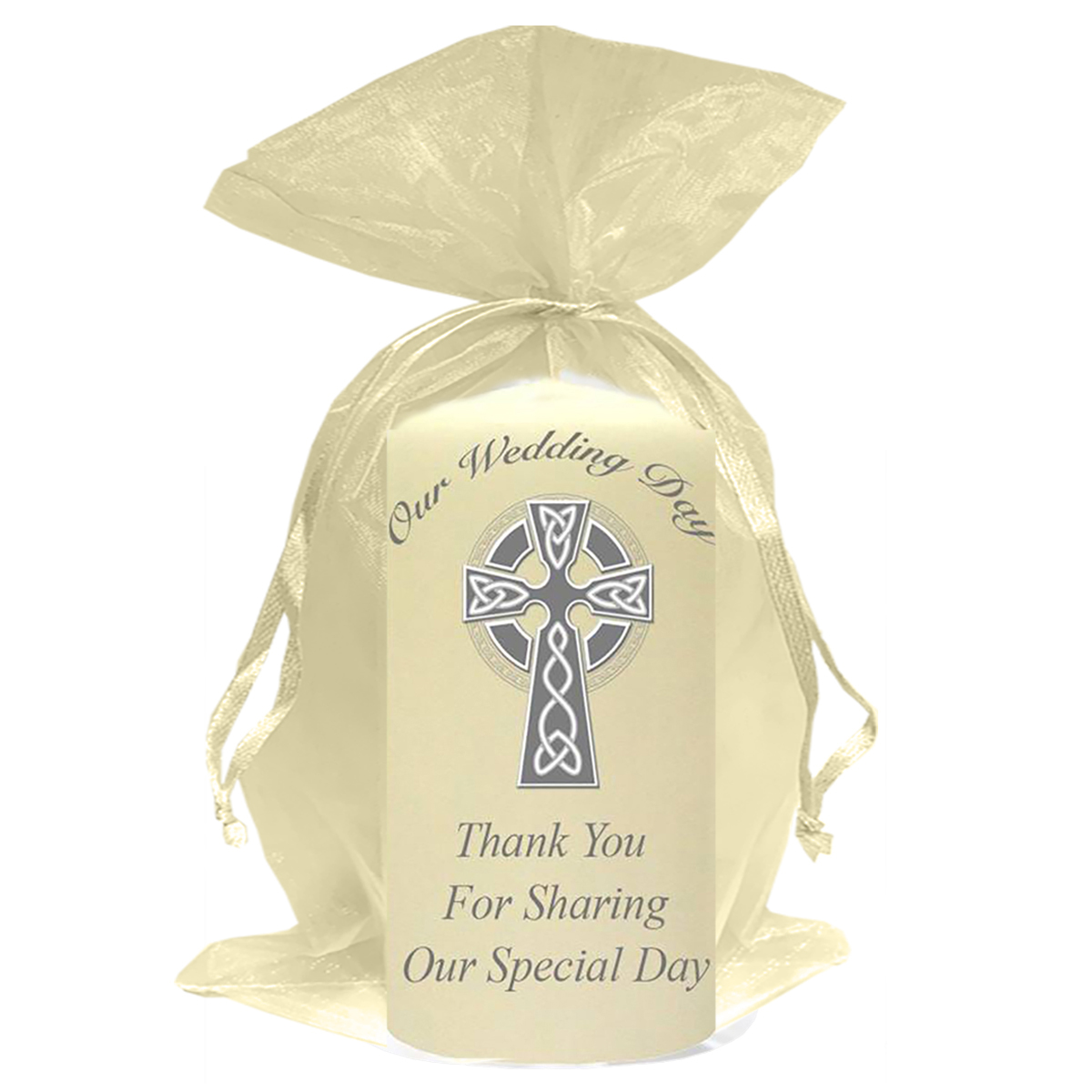 Personalised Thank you Wedding Favour - Infinity Cross Silver