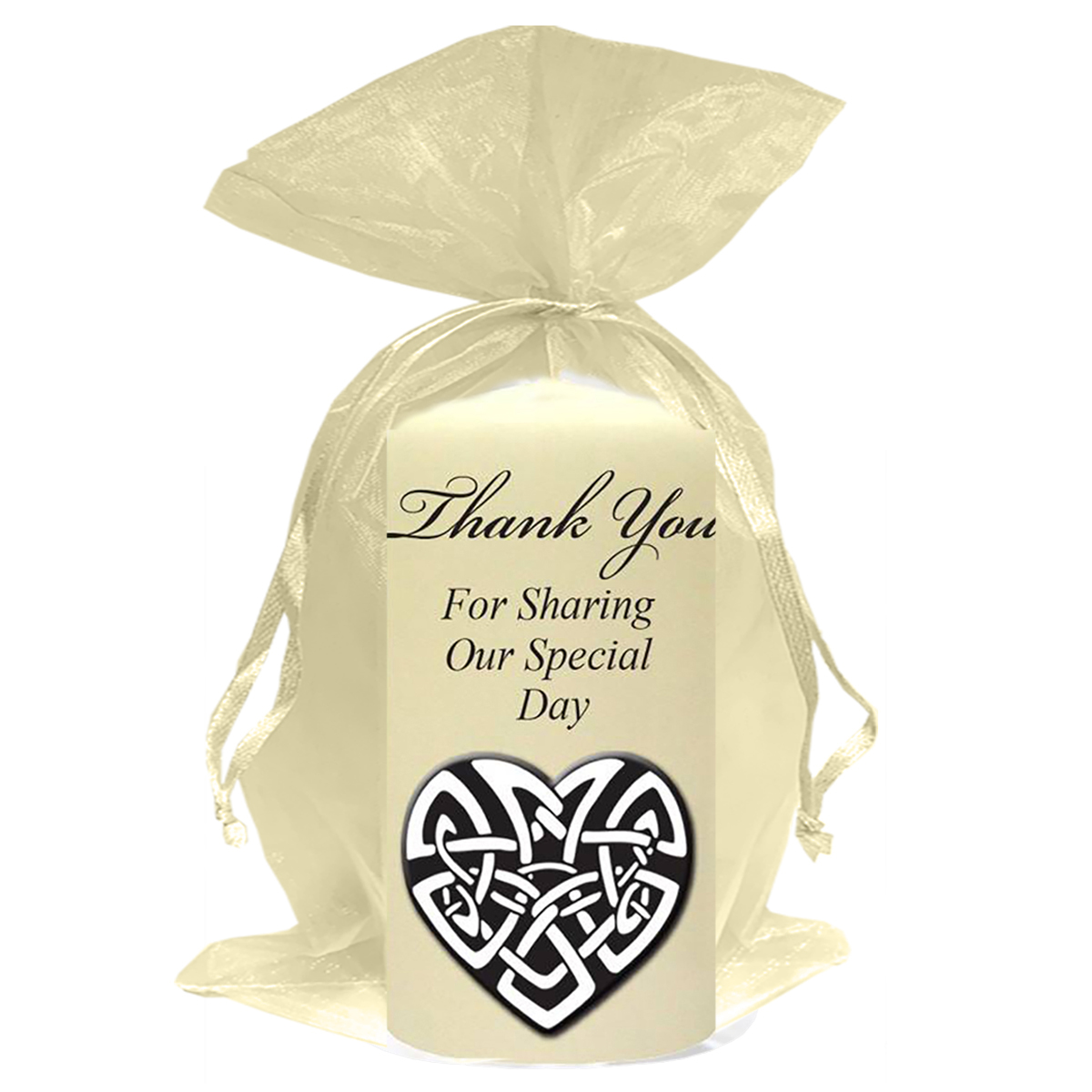 Personalised Thank you Wedding Favour - Infinity Heart Black