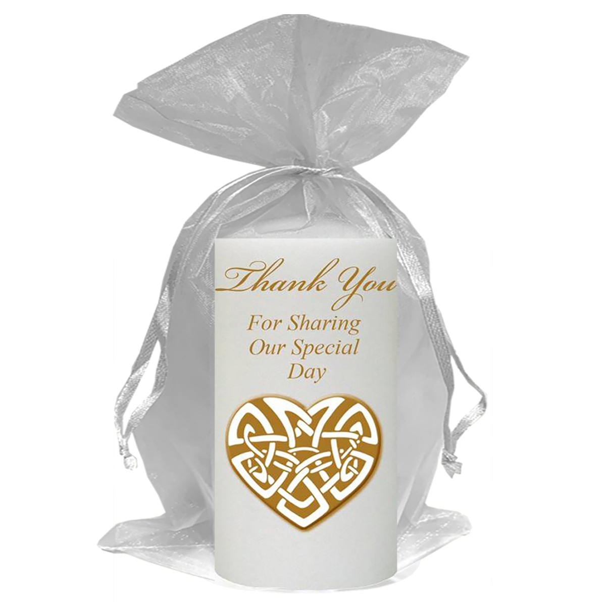 Personalised Thank you Wedding Favour - Infinity Heart Gold