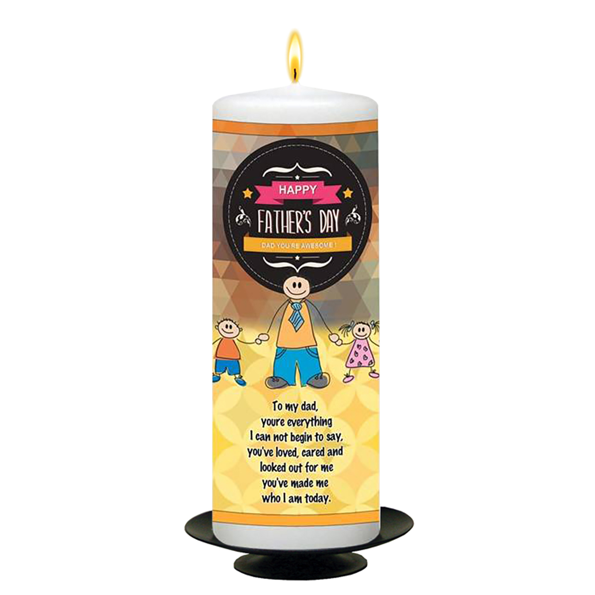 Personalised Fathers Day Gift Candle - Awesome Dad Badge