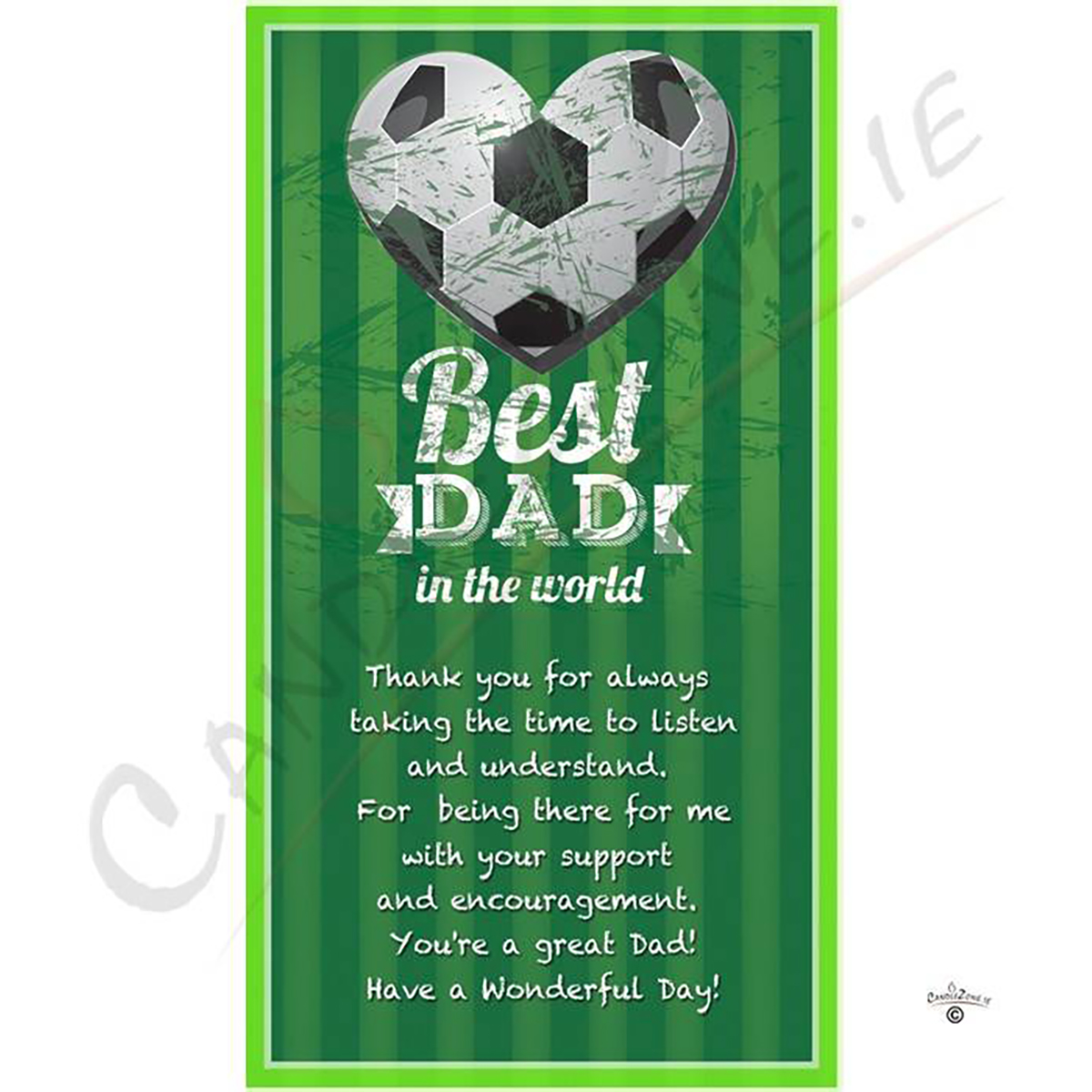 Personalised Fathers Day Gift Candle - Football Heart Badge