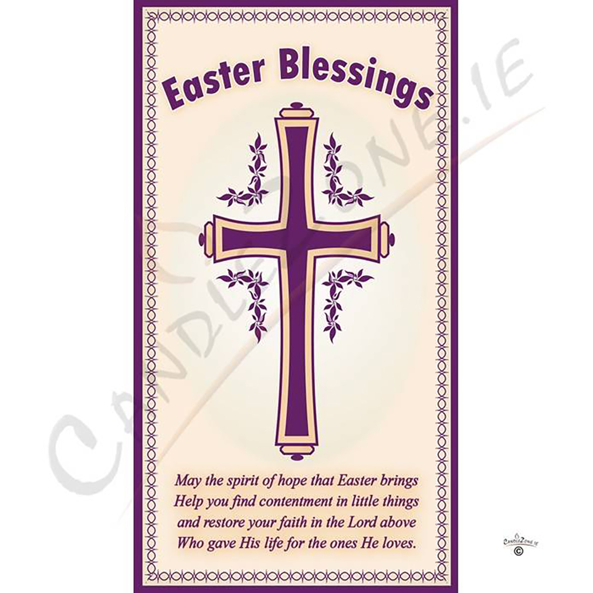 Personalatised Easter Gift Candle - Floral Cross