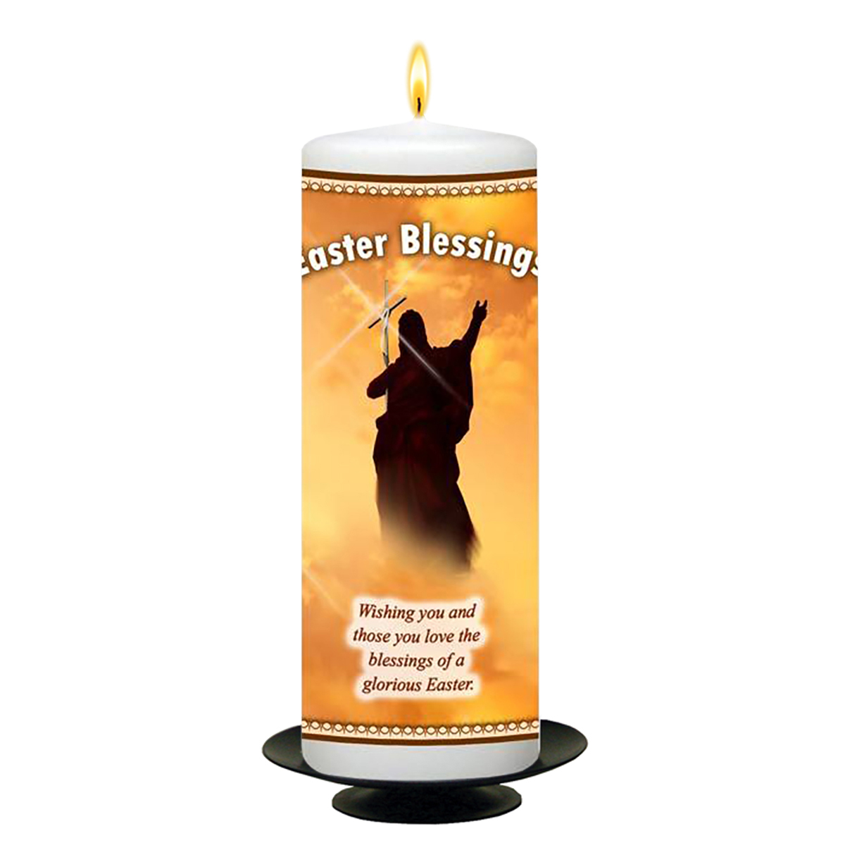 Personalatised Easter Gift Candle - Jesus & Cross