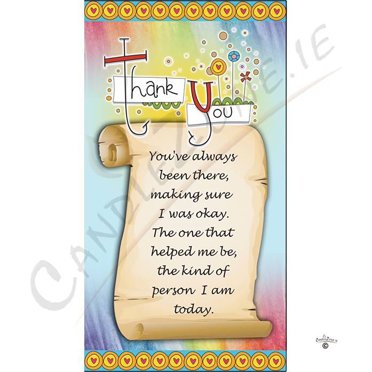 Personalised Thank you Candle Gift - Message on Scroll