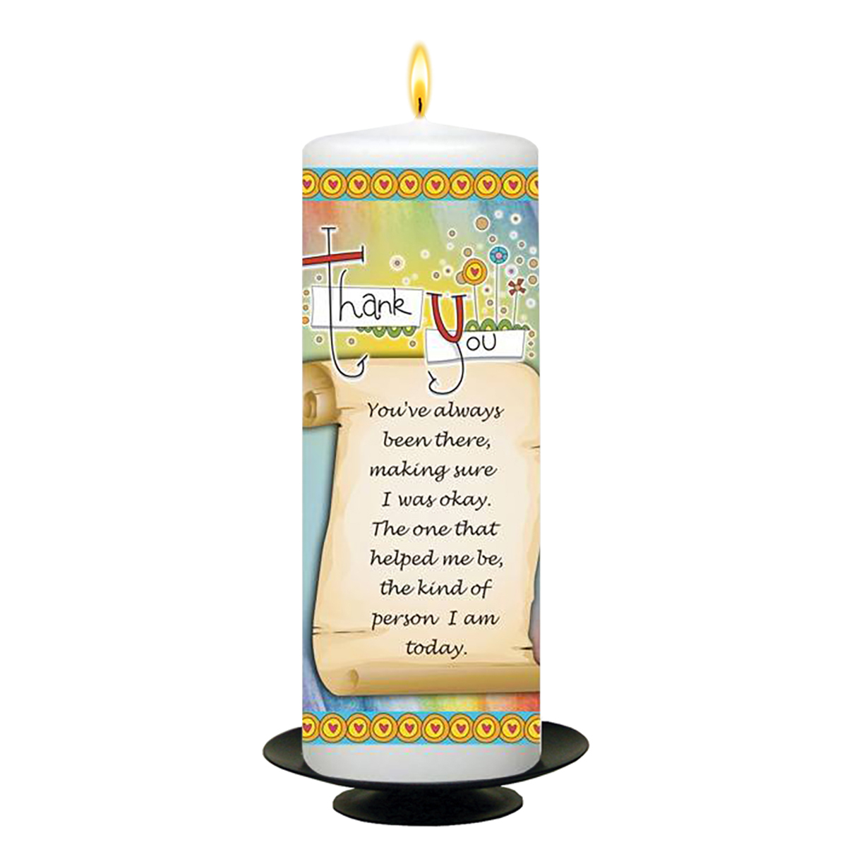 Personalised Thank you Candle Gift - Message on Scroll