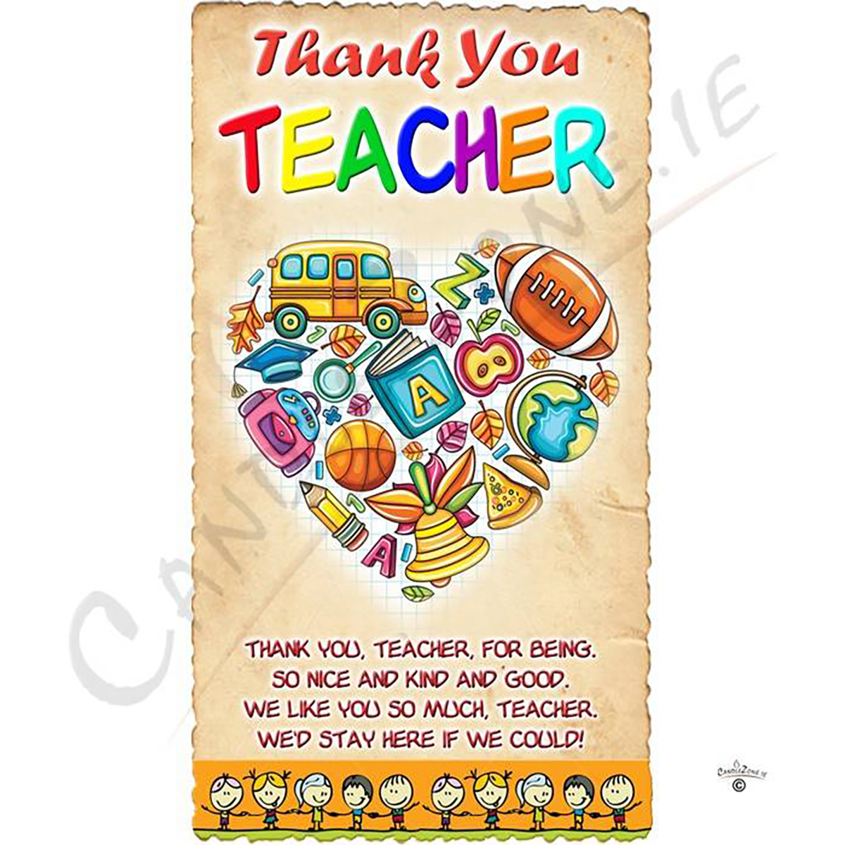 Personalised Thank You Teacher Candle Gift - Heart of School