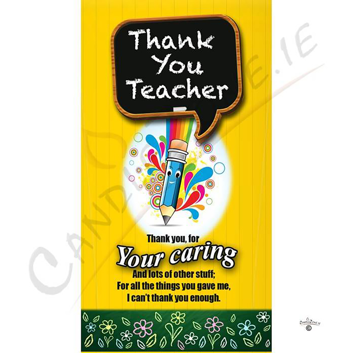 Personalised Thank You Teacher Candle Gift - Caring