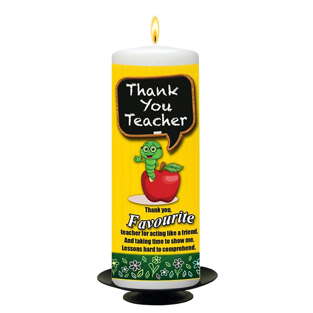 Personalised Thank You Teacher Candle Gift - Favourite