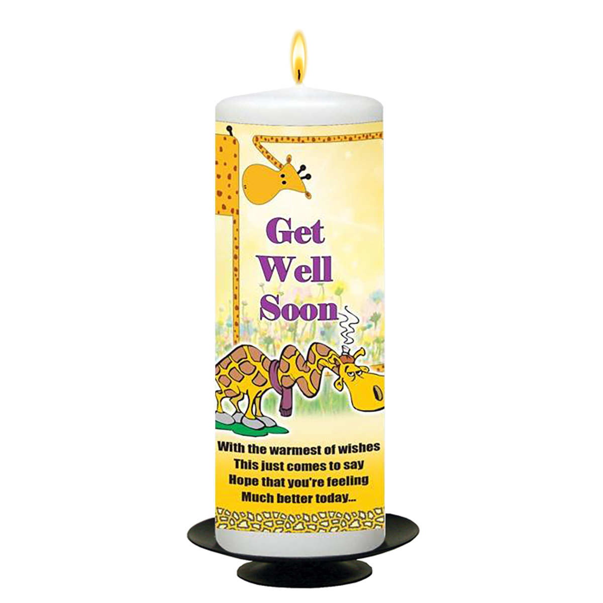 Personalised Get Well Soon Candle Gift - Giraffe