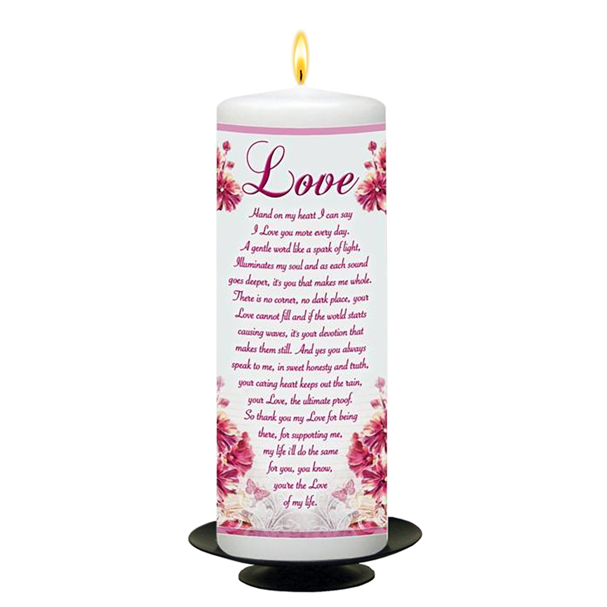 Personalsied Inspirational Candle Gift - Sayings Range Love