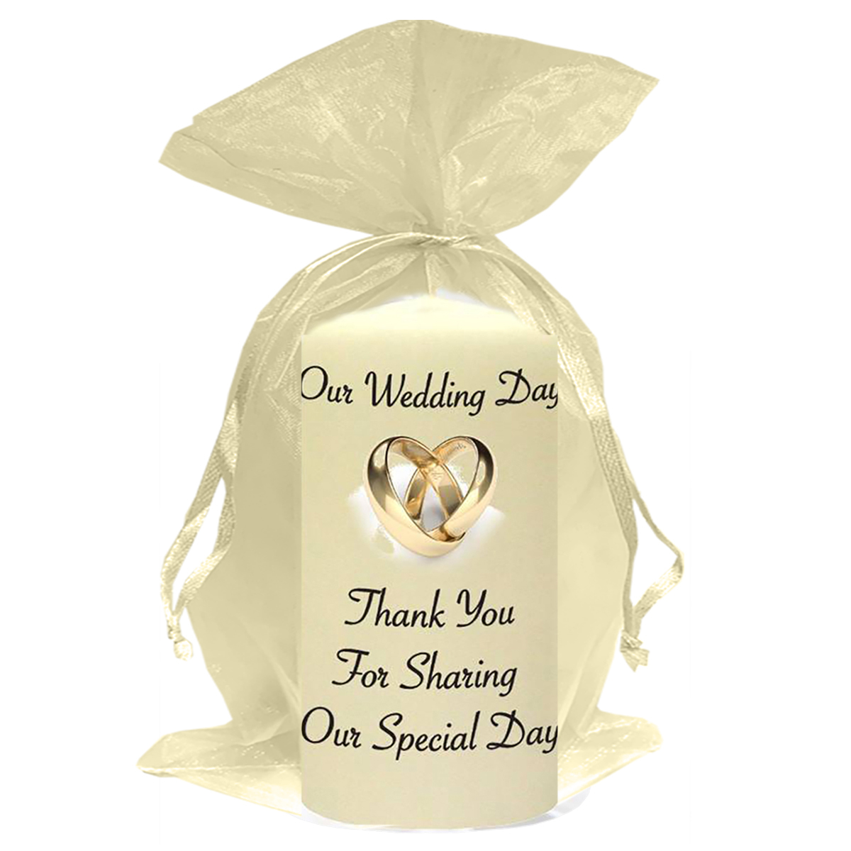 Personalised Thank you Wedding Favour - Entwinded Gold Rings
