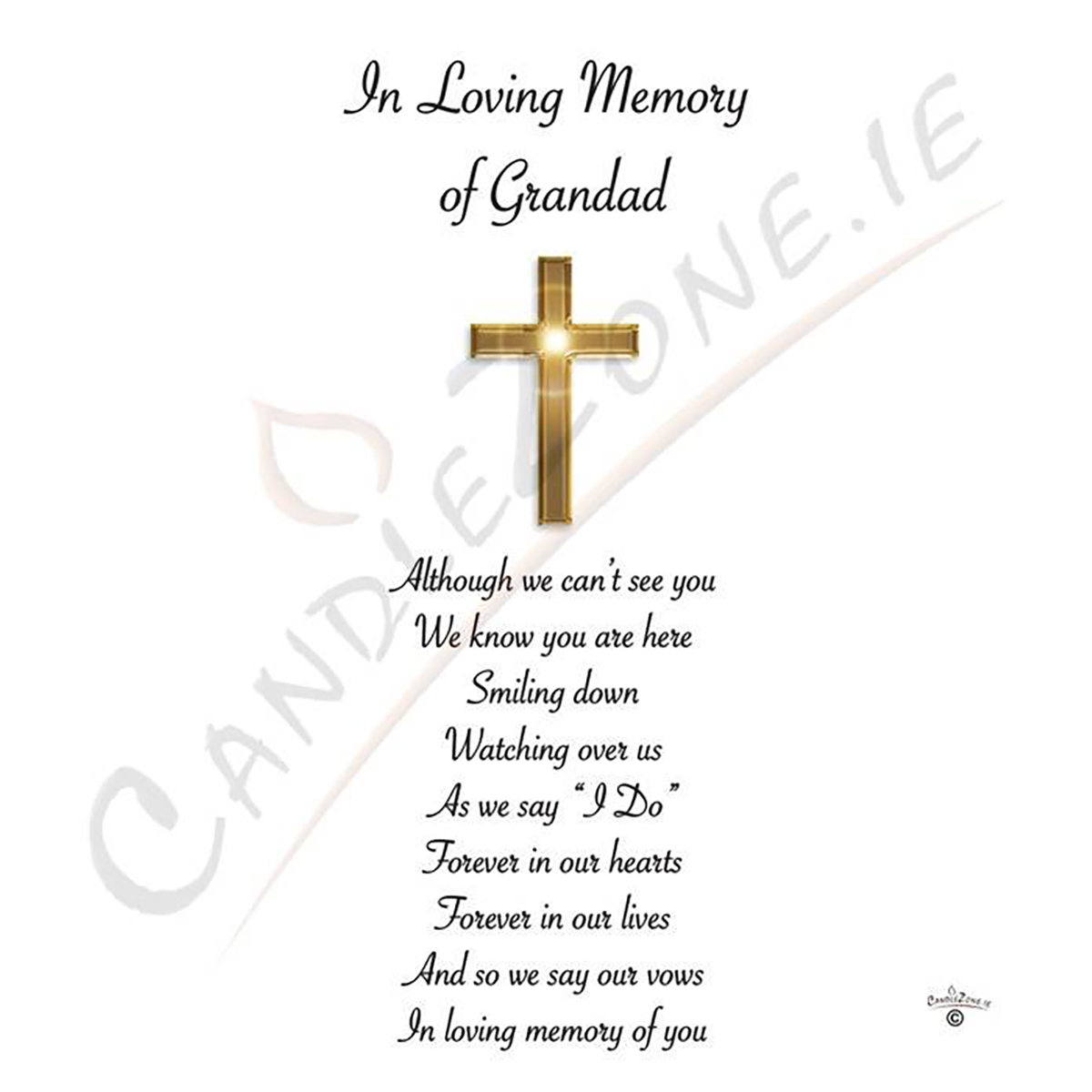 Personalised Wedding Remembrance Candle - Entwined Gold Rings