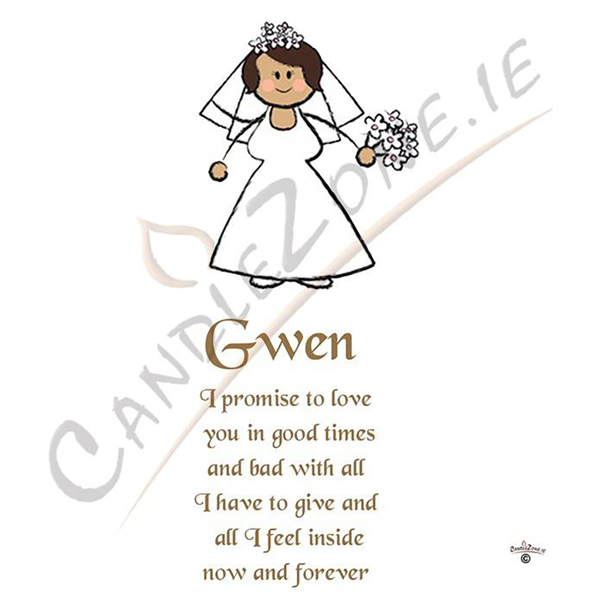 Personalised Wedding Candles - Happy Ever After Gold Set (1 x 9 inch & 2 x 6 inch Candles)