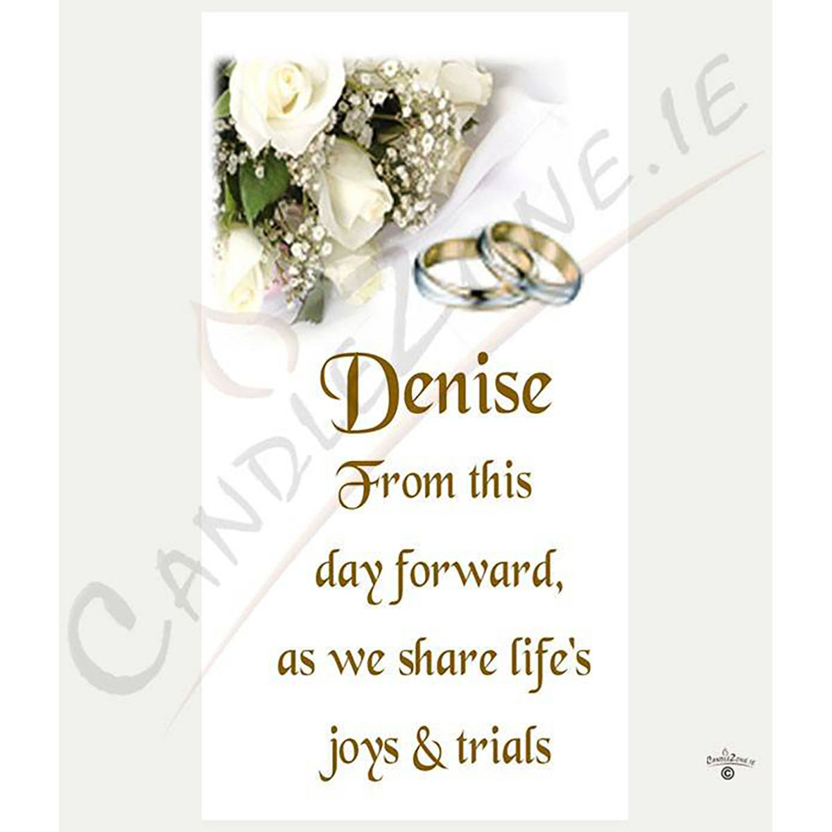 Personalised Wedding Candles - White Rose Gold Set (1 x 9 inch & 2 x 6 inch Candles)