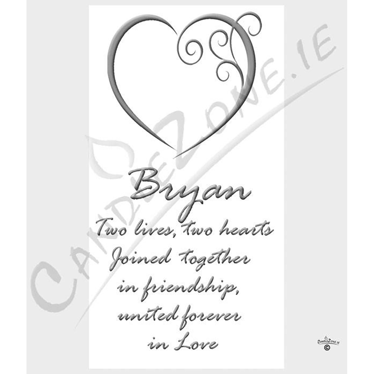 Personalised Wedding Candles - Entwined Hearts Silver Set (1 x 9 inch & 2 x 6 inch Candles)
