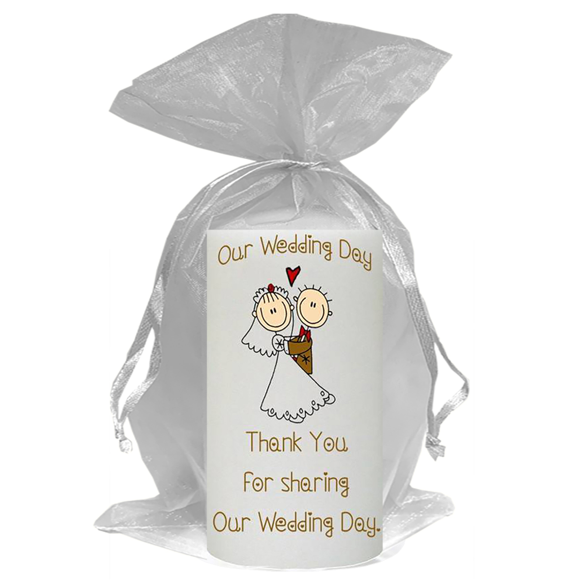 Personalised Thank you Wedding Favour - Cartoon Love Gold