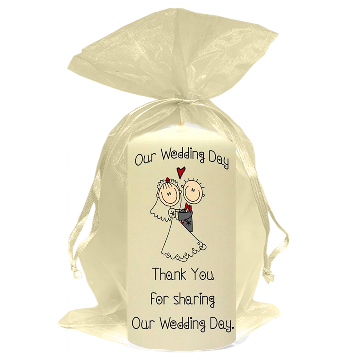 Personalised Thank you Wedding Favour - Cartoon Love Silver