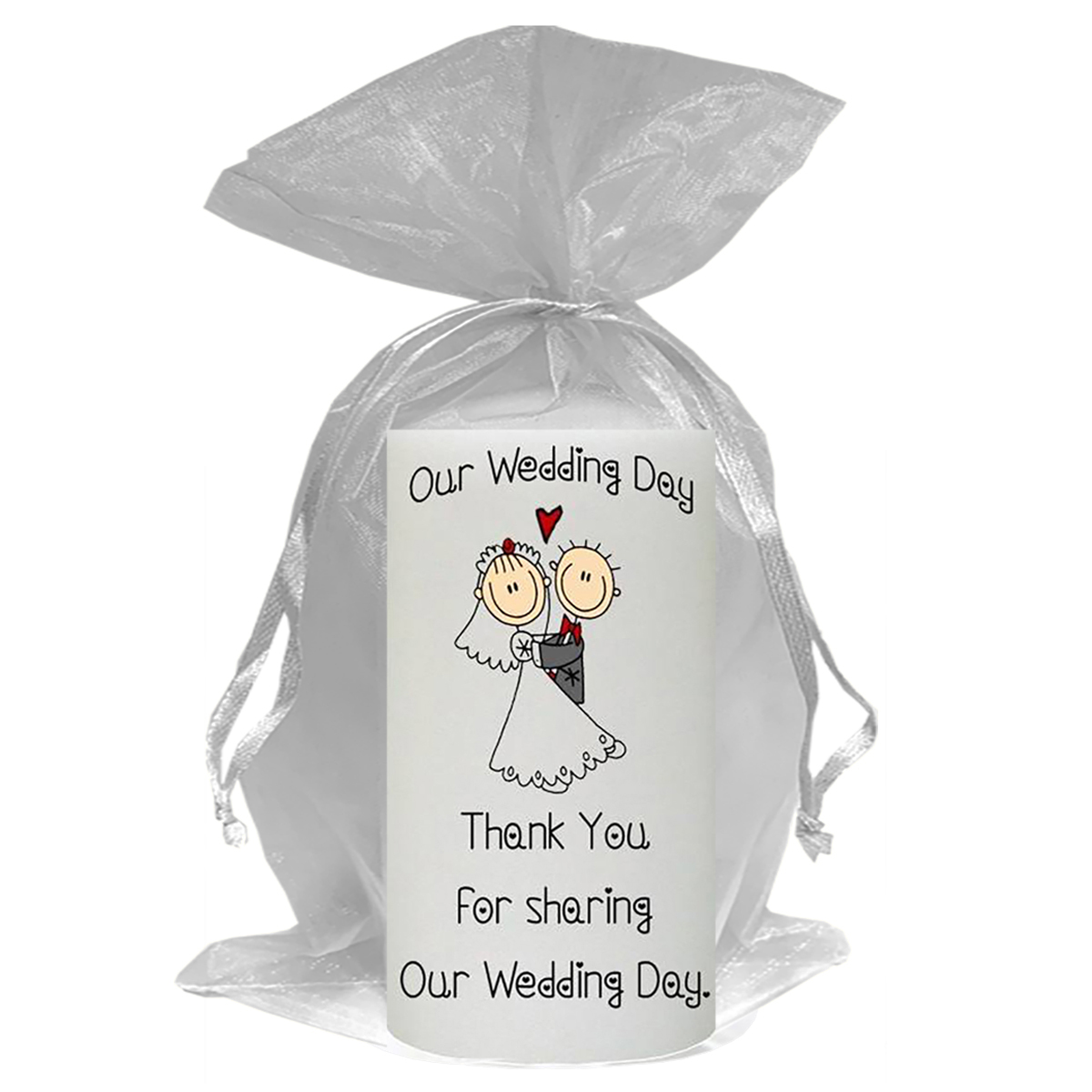 Personalised Thank you Wedding Favour - Cartoon Love Silver