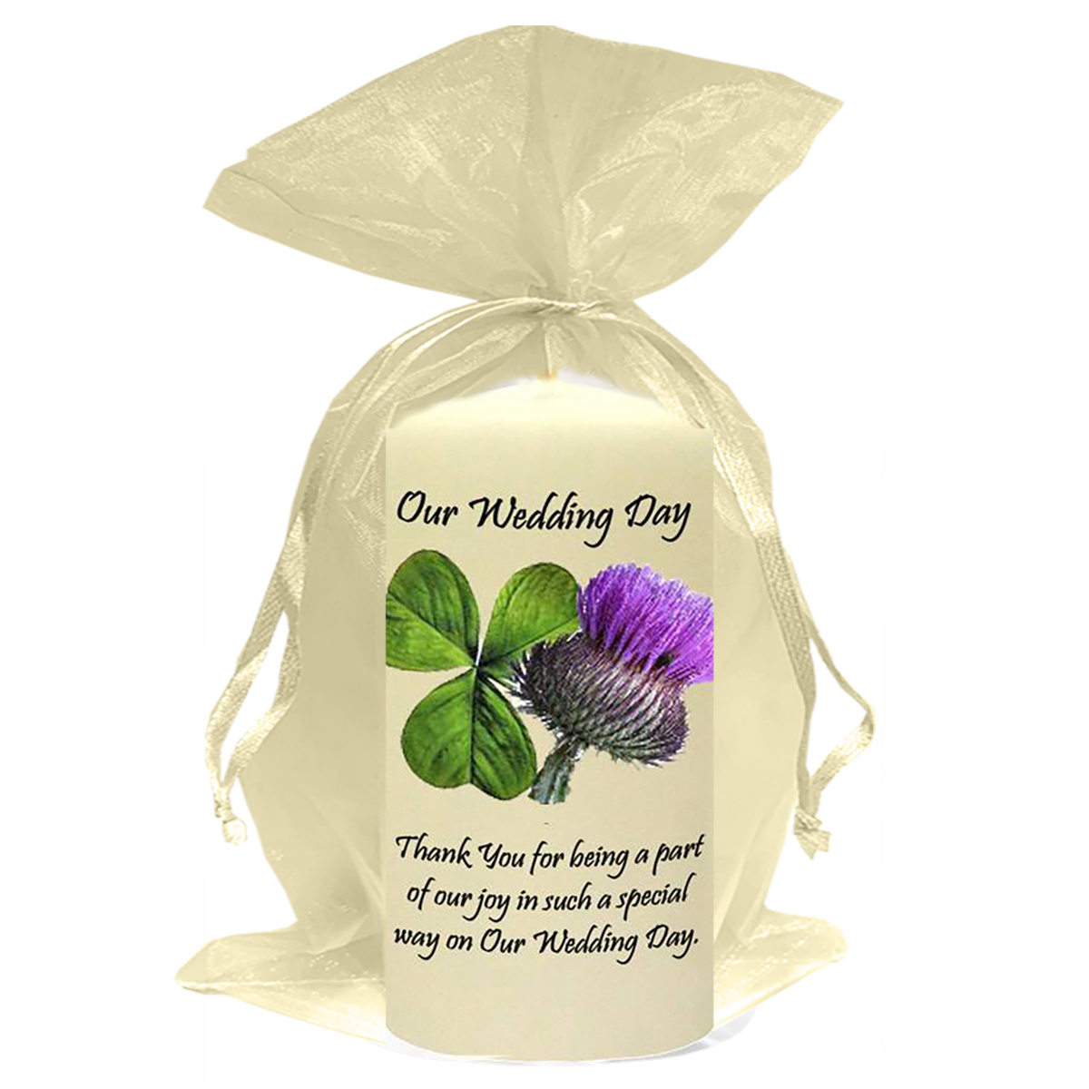 Personalised Thank you Wedding Favour - Shamrock & Thistle