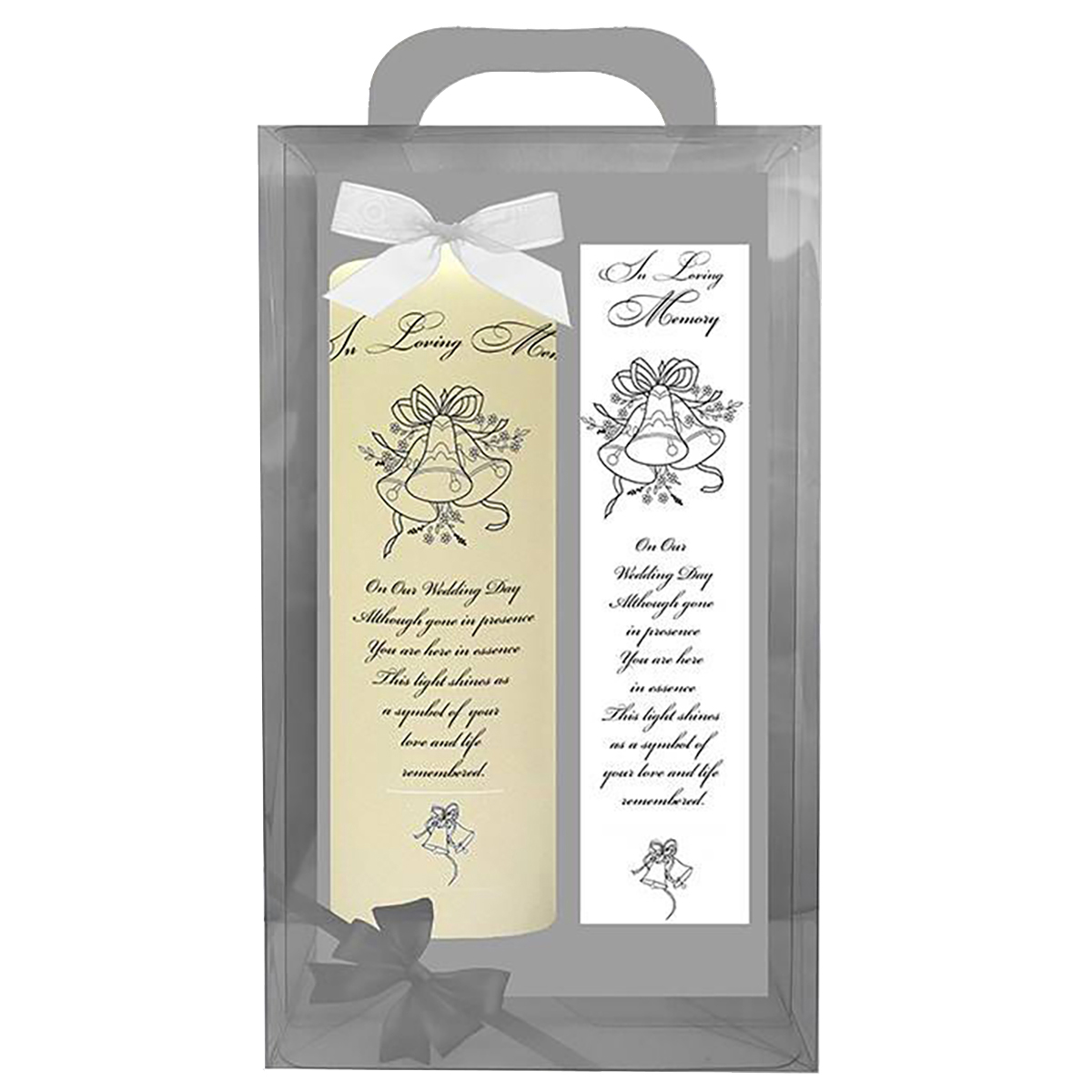 Personalised Wedding Remembrance Candle - Wedding Bells Silver