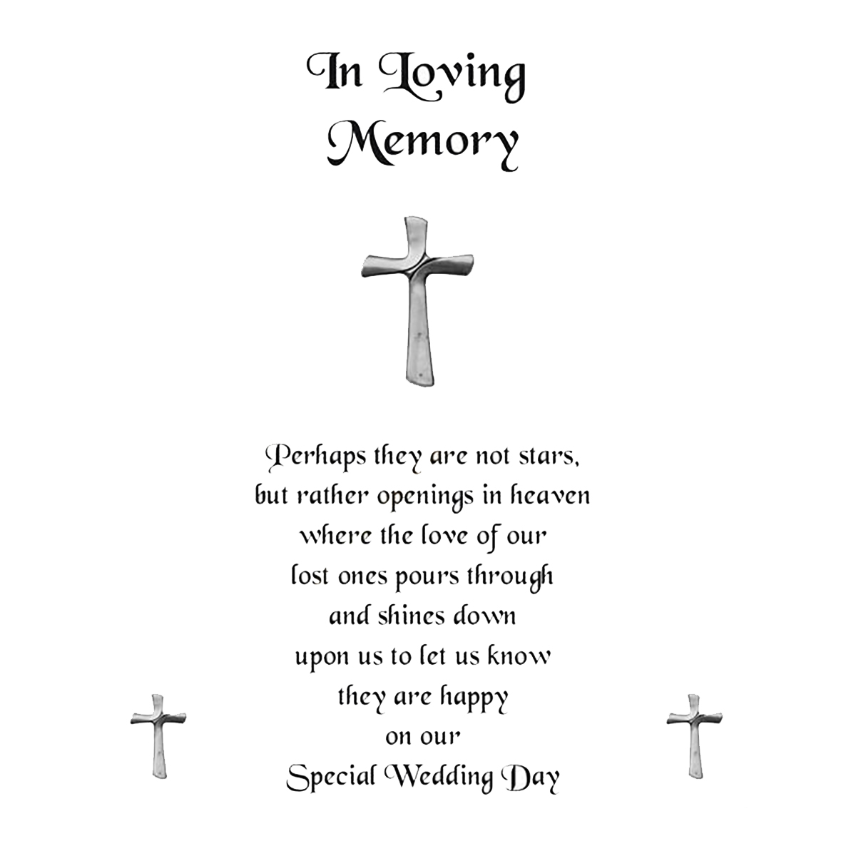 Personalised Wedding Remembrance Candle - Wedding Small Silver Cross
