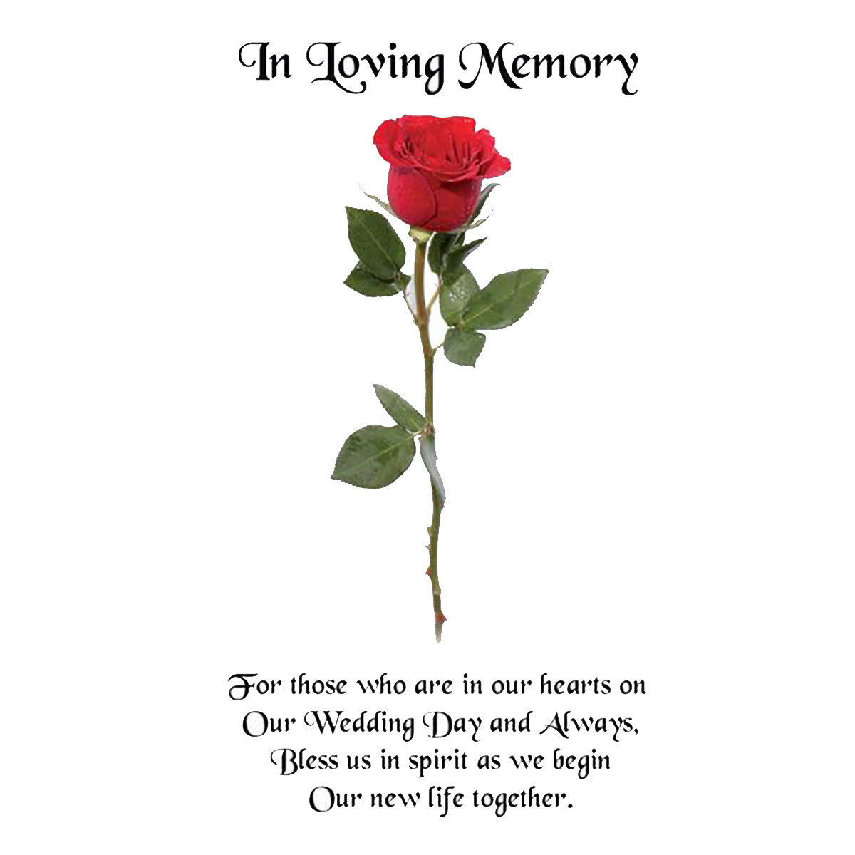 Personalised Wedding Remembrance Candle - Wedding Single Rose