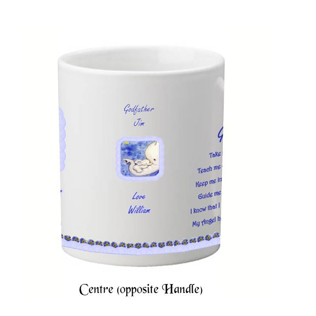 Personalised Godfather Mug Gift - Elephant Blue