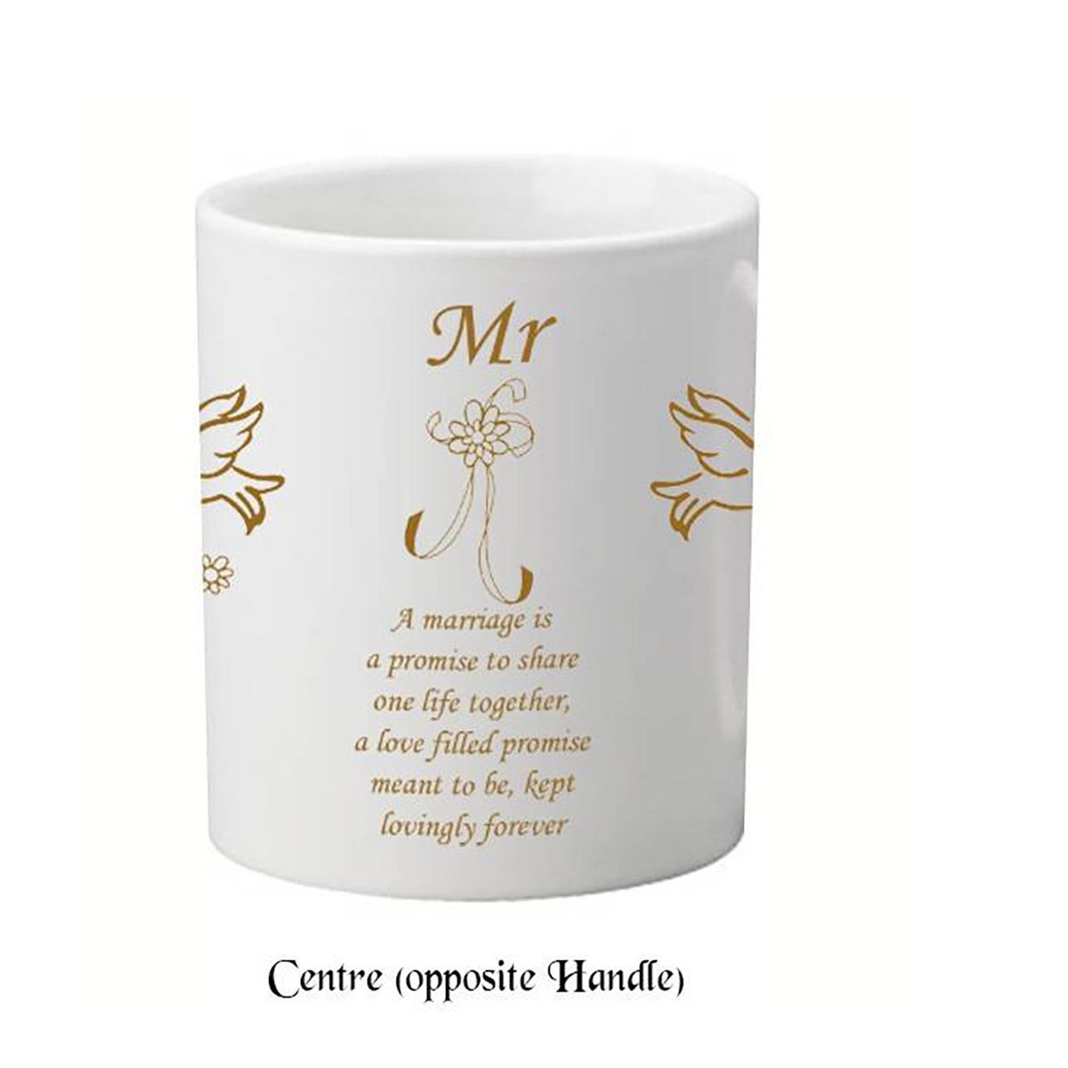 Personalised Mug Gift - Mr & Mrs Doves & Ribbons Mugs (Set of Two)