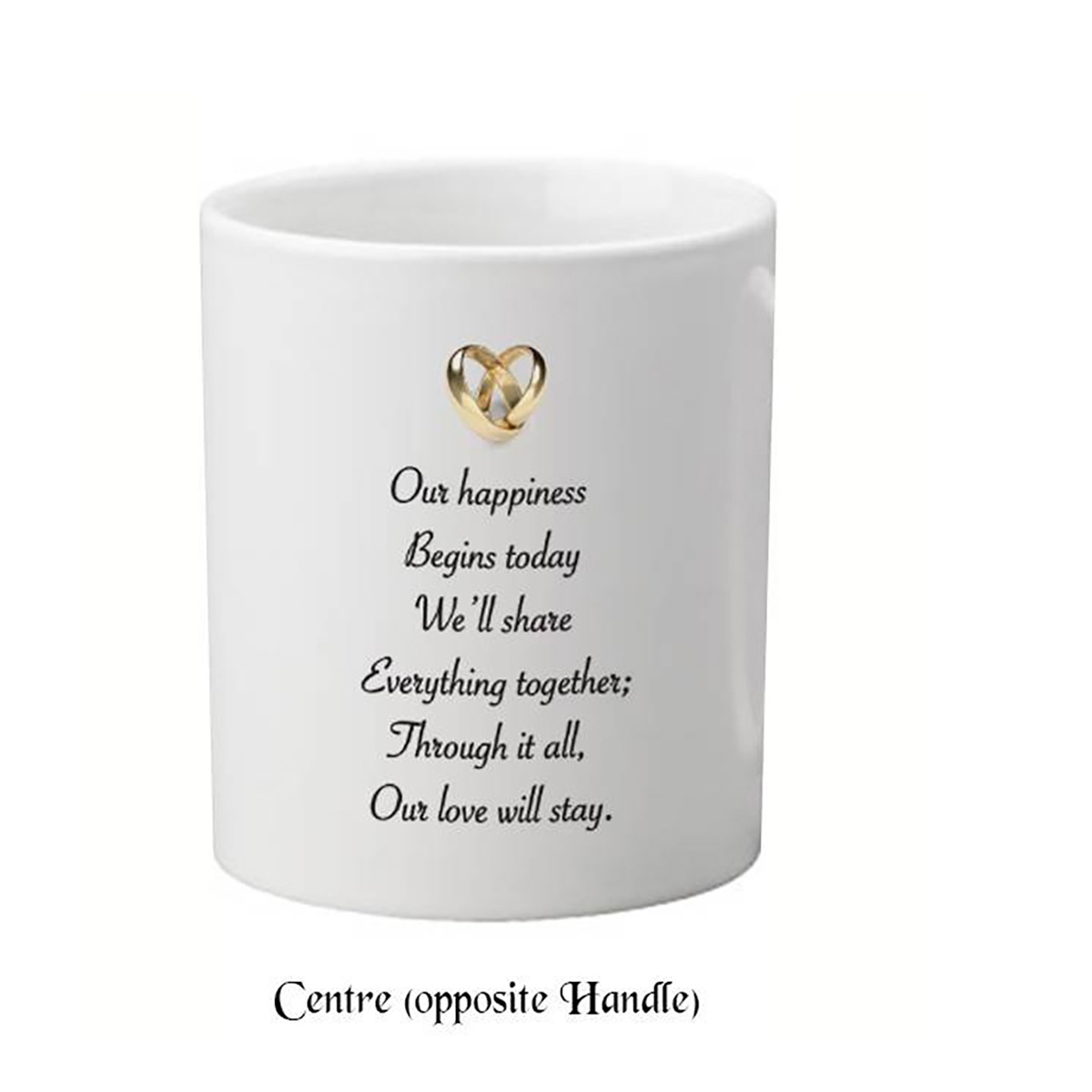 Personalised Mug Gift - Mr & Mrs Entwined Gold Rings (Set of Two)