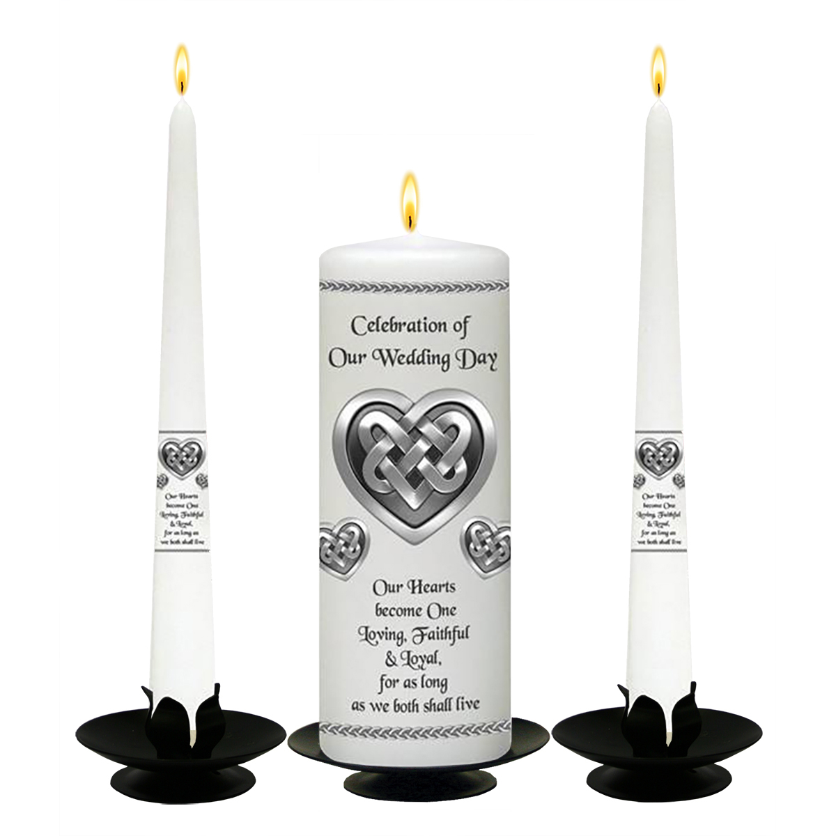Personalised Wedding Candles - Celtic Heart