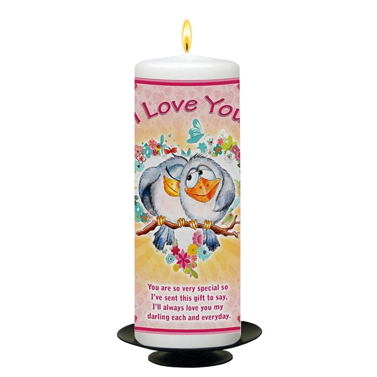 Personalised Valentines Candle Gift - Love Birds
