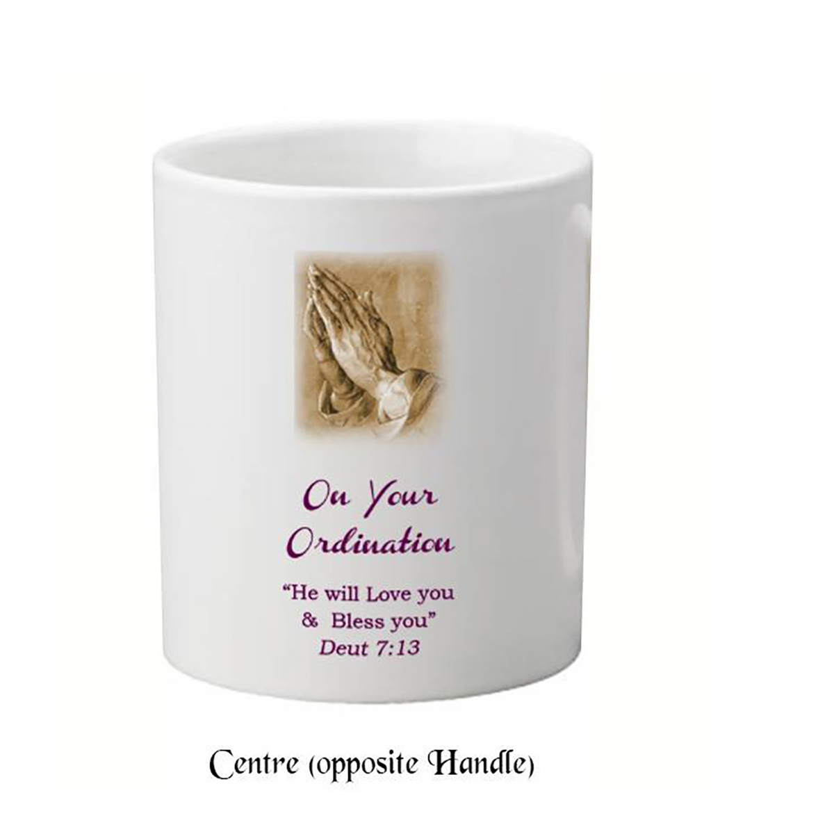 Personalised Ordination Mug Gift - Praying Hands Ordination
