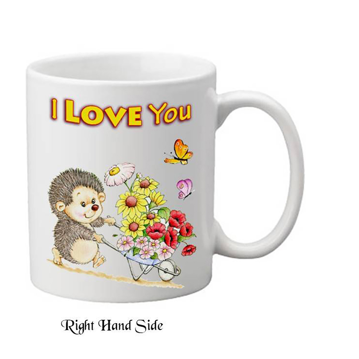 Personalised Mug Gift - Hedgehog with Flowers
