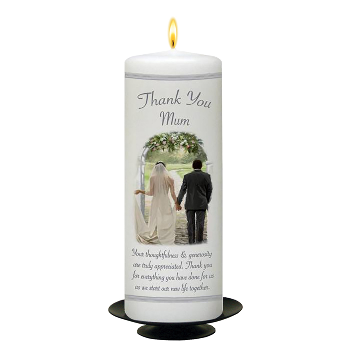 Personalised Wedding Thank you Candle Gift - Together Forever - Mum