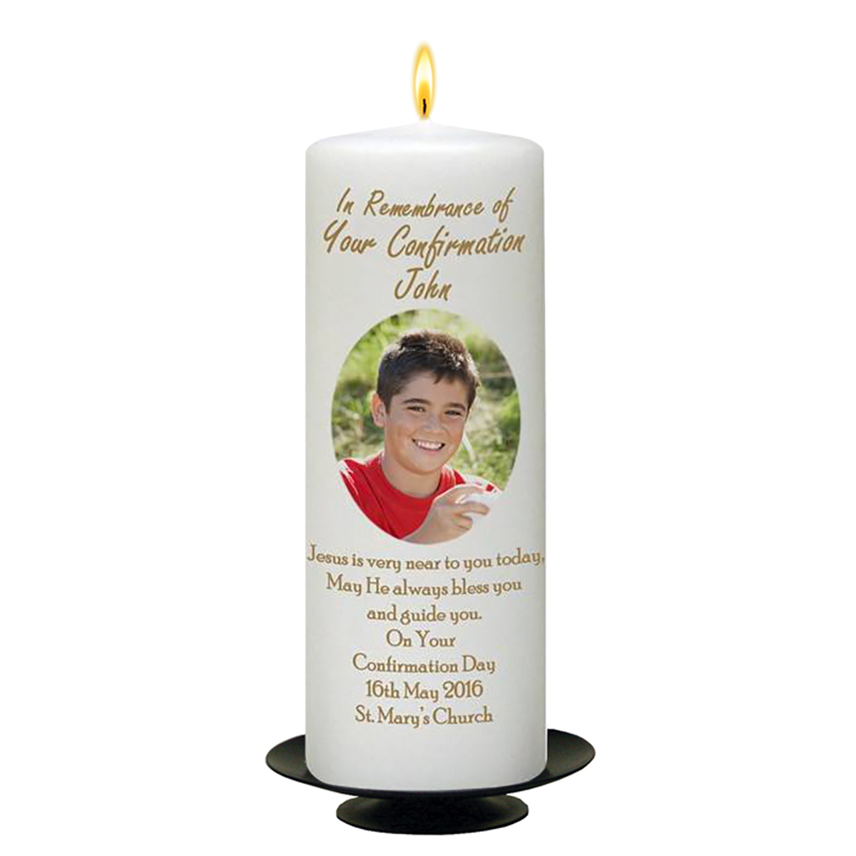 Personalised Confirmation Candle - Confirmation & Photo Boy